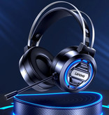 Lenovo H401 Gaming Headphones with 7.1 Surround Sound - USB Connection Headset with Microphone DJ Headphones Black