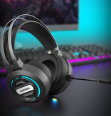 Lenovo Auriculares para juegos H401 con sonido envolvente 7.1 - Conexión USB Auriculares con micrófono Auriculares para DJ Negro