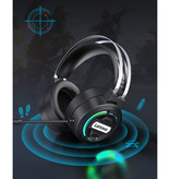 Lenovo Auriculares para juegos H401 con sonido envolvente 7.1 - Conexión USB Auriculares con micrófono Auriculares para DJ Negro