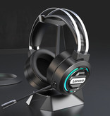 Lenovo Casque de jeu H401 avec son surround 7.1 - Casque de connexion USB avec microphone Casque DJ Noir