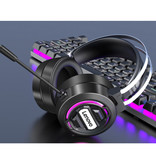 Lenovo Auriculares para juegos H401 con sonido envolvente 7.1 - Conexión USB Auriculares con micrófono Auriculares para DJ Negro