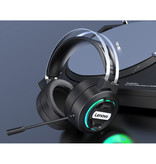 Lenovo Casque de jeu H401 avec son surround 7.1 - Casque de connexion USB avec microphone Casque DJ Noir