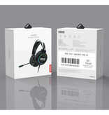 Lenovo Casque de jeu H401 avec son surround 7.1 - Casque de connexion USB avec microphone Casque DJ Noir