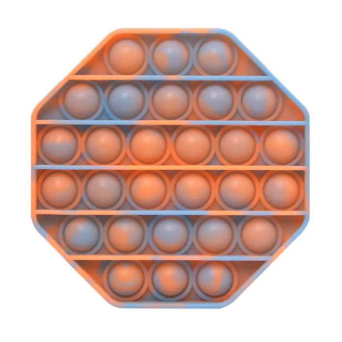Stuff Certified® Pop It - Lavé Fidget Anti Stress Toy Bubble Toy Silicone Octogone Orange-Bleu