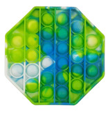 Stuff Certified® Pop It - Giocattolo antistress Fidget Bubble Toy Ottagono in silicone verde-blu