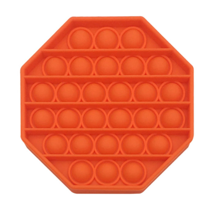 Pop It - Fidget Anti Stress Speelgoed Bubble Toy Siliconen Octagon Oranje