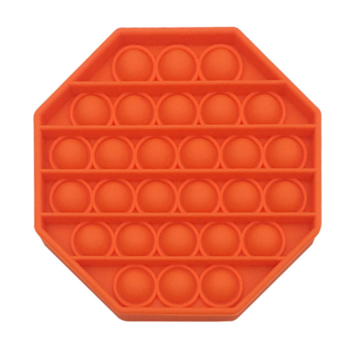 Pop It - Fidget Anti Stress Toy Bubble Toy Silicona Octágono Naranja
