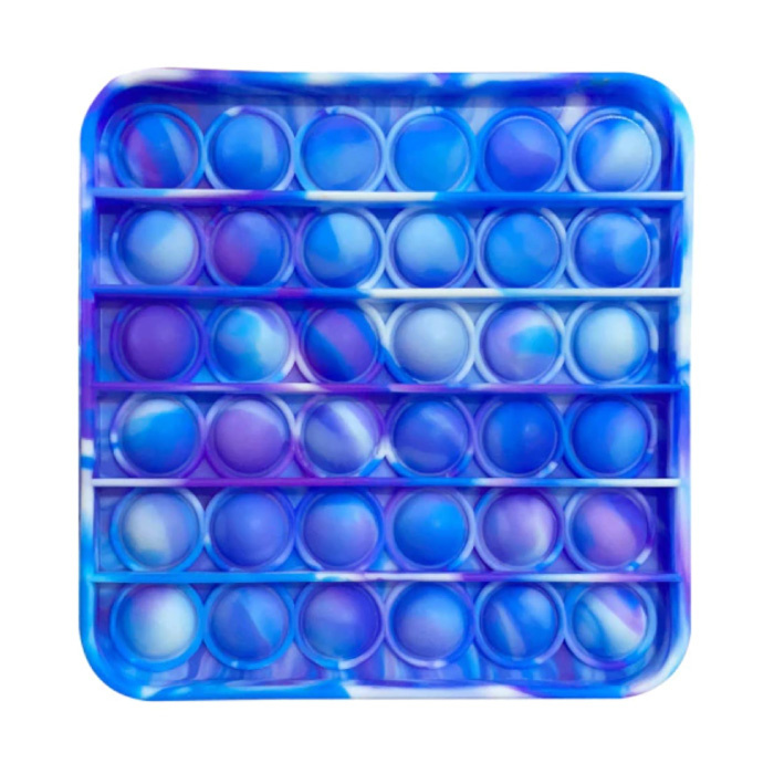 Pop It - Gewaschenes Zappeln Anti-Stress-Spielzeug Blasenspielzeug Silikon Quadrat Blau