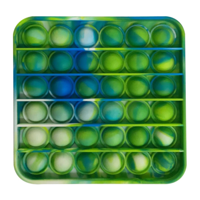 Stuff Certified® Haga estallar - verde anti lavado del cuadrado del silicón del juguete de la burbuja del juguete de la persona agitada