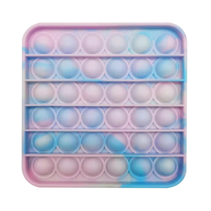 Stuff Certified® Pop It - Washed Fidget Anti Stress Speelgoed Bubble Toy Siliconen Vierkant Blauw-Roze