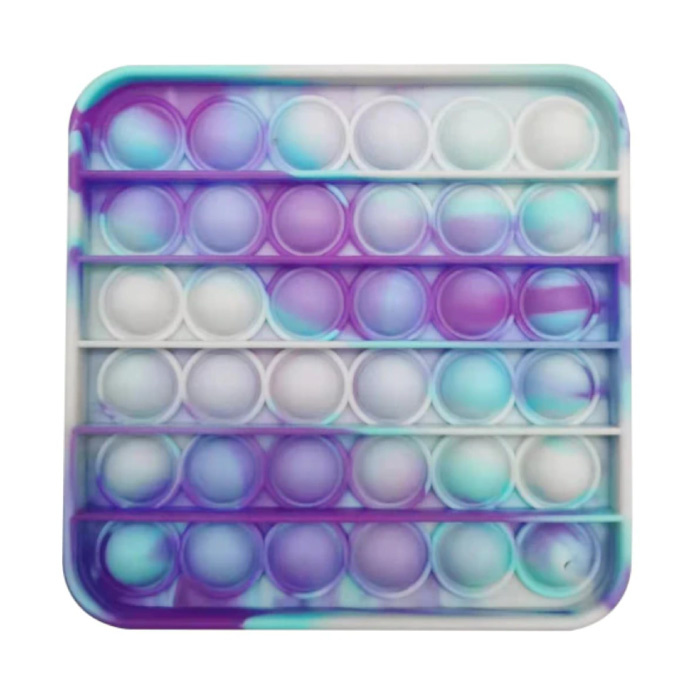 Pop It - Giocattolo antistress lavato Fidget Bubble Toy in silicone quadrato blu-viola