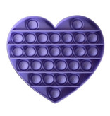 Stuff Certified® Pop It - Fidget Anti Stress Toy Bubble Toy Silicone Heart Purple