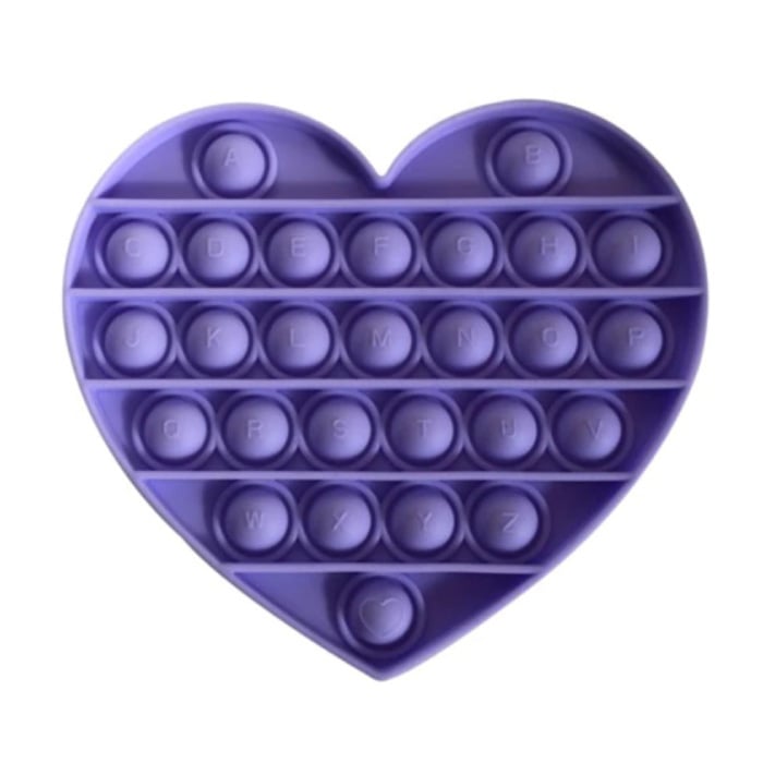 Pop It - Fidget Anti Stress Toy Bubble Toy Silicone Heart Purple