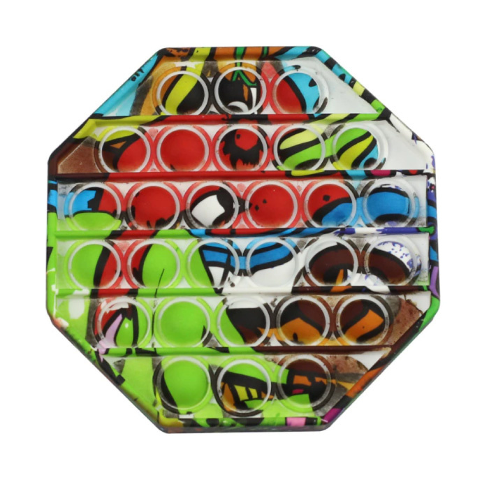 Pop It - Fidget Anti Stress Speelgoed Bubble Toy Siliconen Octagon Graffiti