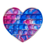 Stuff Certified® Pop It - Fidget Anti Stress Toy Bubble Toy Silicone Heart Blue-Purple