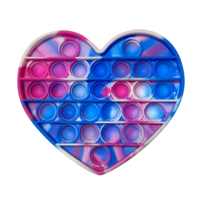 Pop It - Fidget Anti Stress Toy Bubble Toy Silicona Corazón Azul-Morado