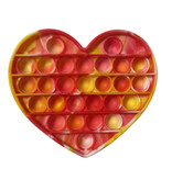 Stuff Certified® Pop It - Fidget Anti Stress Toy Bubble Toy Silicone Heart Rosso-Giallo