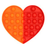 Stuff Certified® Pop It - Fidget Anti Stress Toy Bubble Toy Silicone Heart Orange-Red