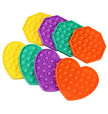 Stuff Certified® Pop It - Fidget Anti Stress Toy Bubble Toy Silicone Coeur Orange-Bleu