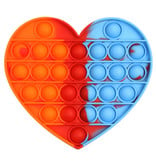 Stuff Certified® Pop It - Fidget Anti Stress Toy Bubble Toy Silicone Heart Orange-Blue