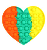 Stuff Certified® Pop It - Fidget Anti Stress Toy Bubble Toy Silikonowe serce Pomarańczowo-zielono-żółty
