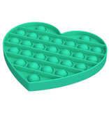 Stuff Certified® Pop It - Fidget Anti Stress Toy Bubble Toy Silicone Heart Green