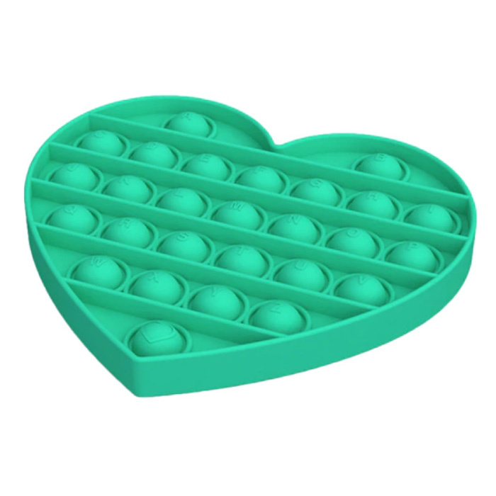 Pop It - Fidget Anti Stress Toy Bubble Toy Silicona Corazón Verde