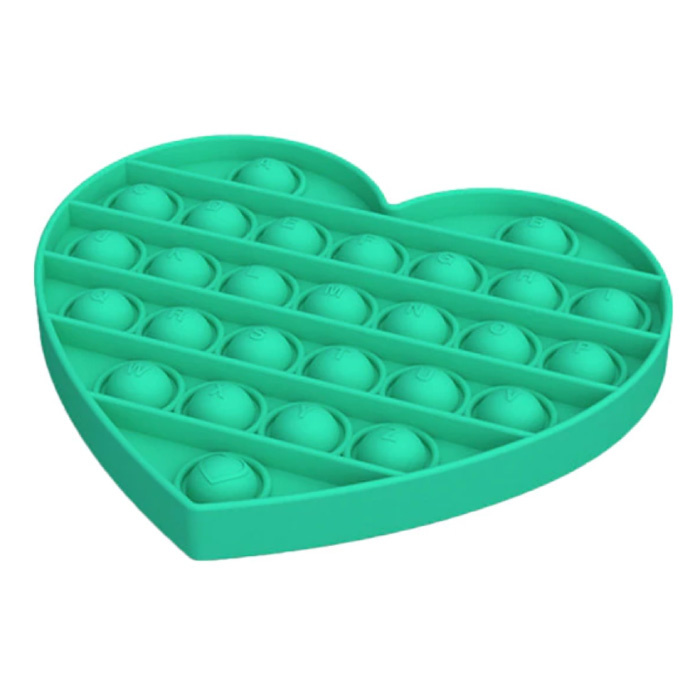 Stuff Certified® Pop It - Fidget Anti Stress Toy Bubble Toy Silicone Heart Green