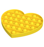 Stuff Certified® Pop It - Fidget Anti Stress Toy Bubble Toy Silicone Heart Żółty