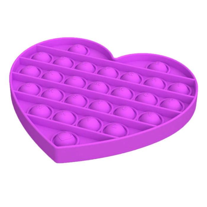 Pop It - Fidget Anti Stress Toy Bubble Toy Silicona Corazón Púrpura