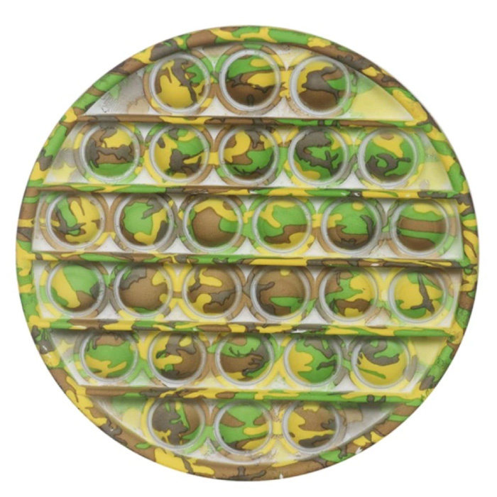 Pop It - Zappeln Anti Stress Spielzeug Bubble Toy Silikon Round Camo