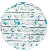 Stuff Certified® Pop It - Fidget Anti Stress Toy Bubble Toy Silicone Round Blue-White