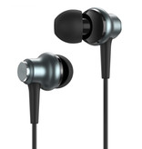 TOPK F37 Oordopjes met Microfoon en Controls - 3.5mm AUX Oortjes Volumebeheer Wired Earphones Oortelefoon Zwart