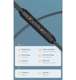 TOPK Écouteurs F37 avec micro et commandes - Écouteurs AUX 3,5 mm Contrôle du volume Écouteurs filaires Noir