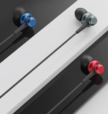 TOPK Auriculares F37 con micrófono y controles - Auriculares auxiliares de 3,5 mm con control de volumen Auriculares con cable Auriculares Azul