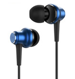 TOPK F37 Ohrhörer mit Mikrofon und Bedienelementen - 3,5-mm-AUX-Ohrhörer Lautstärkeregler Kabelgebundene Kopfhörer Ohrhörer Blau