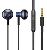 Baseus Auriculares H19 con micrófono y controles - Auriculares auxiliares de 3,5 mm Auriculares con cable con control de volumen Negro