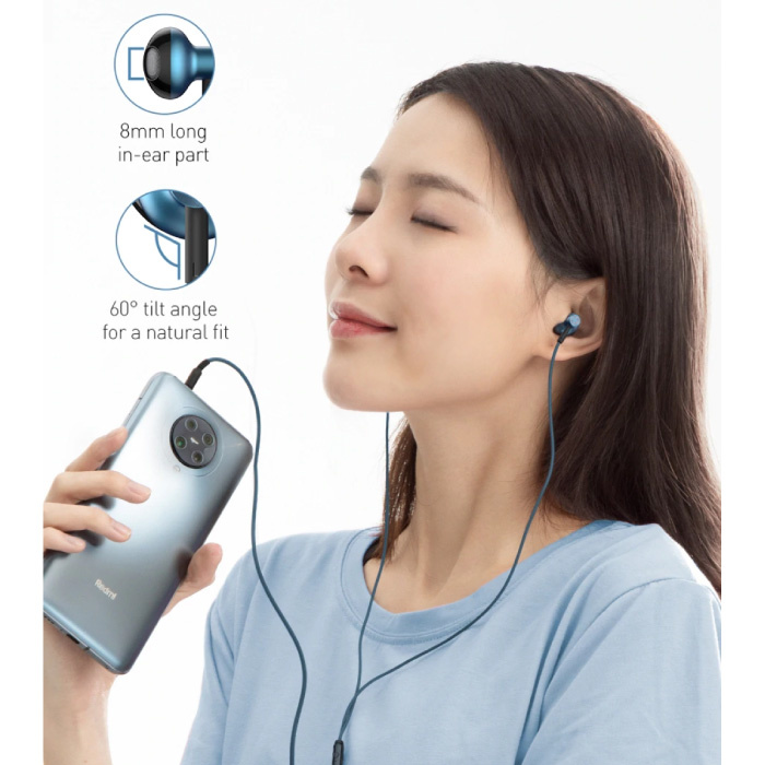 Baseus H19 Ohrhörer mit Mikrofon und Bedienelementen - 3,5-mm-AUX-Ohrhörer Lautstärkeregler Kabelgebundene Kopfhörer Kopfhörer Schwarz