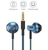 Baseus H19 Oordopjes met Microfoon en Controls - 3.5mm AUX Oortjes Volumebeheer Wired Earphones Oortelefoon Zwart