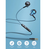 Baseus H19 Earbuds with Mic and Controls - 3.5mm AUX Earbuds Volume Control Wired Earphones Earphones Blue