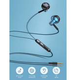 Baseus H19 Oordopjes met Microfoon en Controls - 3.5mm AUX Oortjes Volumebeheer Wired Earphones Oortelefoon Rood
