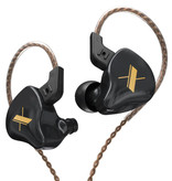KZ Słuchawki douszne EDX 1DD - słuchawki AUX 3,5 mm Kontrola szumów Regulacja głośności Słuchawki przewodowe Słuchawki czarne