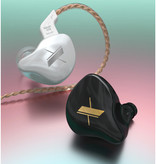 KZ Słuchawki douszne EDX 1DD - słuchawki AUX 3,5 mm Kontrola szumów Regulacja głośności Słuchawki przewodowe Słuchawki czarne