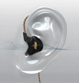 KZ Écouteurs EDX 1DD - Écouteurs AUX 3,5 mm Contrôle du bruit Contrôle du volume Écouteurs filaires Écouteurs noirs