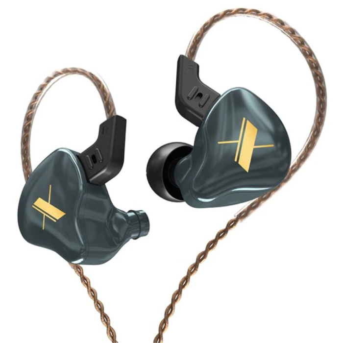 Słuchawki EDX 1DD - Słuchawki AUX 3,5 mm Kontrola szumów Regulacja głośności Słuchawki przewodowe Słuchawki szare