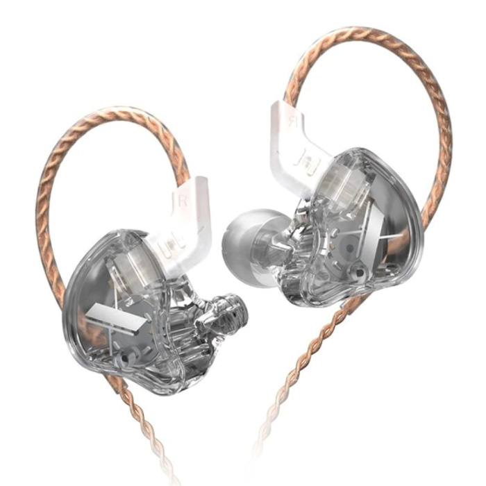 Słuchawki douszne EDX 1DD - słuchawki AUX 3,5 mm Kontrola hałasu Regulacja głośności Słuchawki przewodowe Słuchawki przezroczyste