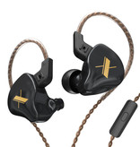 KZ Écouteurs EDX 1DD avec microphone et gestion de la musique - Écouteurs AUX 3,5 mm Écouteurs filaires Écouteurs noirs