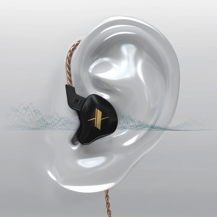 Auriculares KZ EDX 1DD - Auriculares AUX de 3,5 mm Control de ruido Control  de volumen
