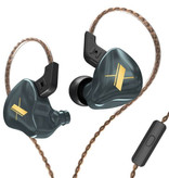 KZ Auriculares EDX 1DD con micrófono y gestión de música - Auriculares AUX de 3,5 mm Auriculares con cable Auriculares Gris