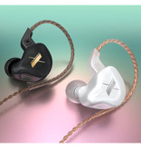 KZ Auriculares EDX 1DD con micrófono y gestión de música - Auriculares AUX de 3,5 mm Auriculares con cable Auriculares transparentes